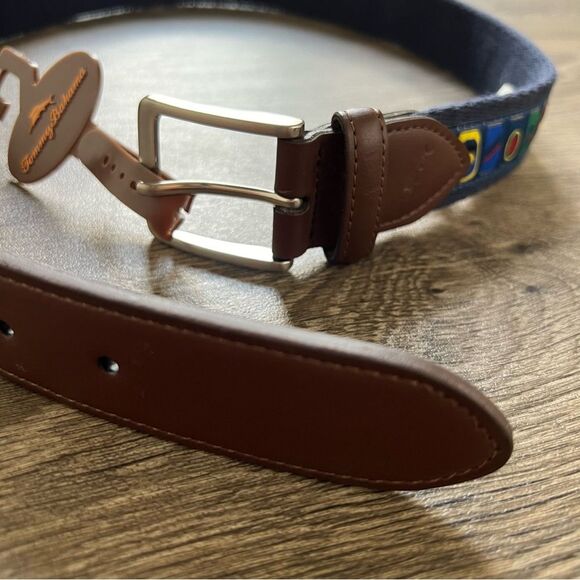 NWT Tommy Bahama Beer Can Beverage Cans Multicolored Blue Belt Mens size S 30-32 - Picture 5 of 11